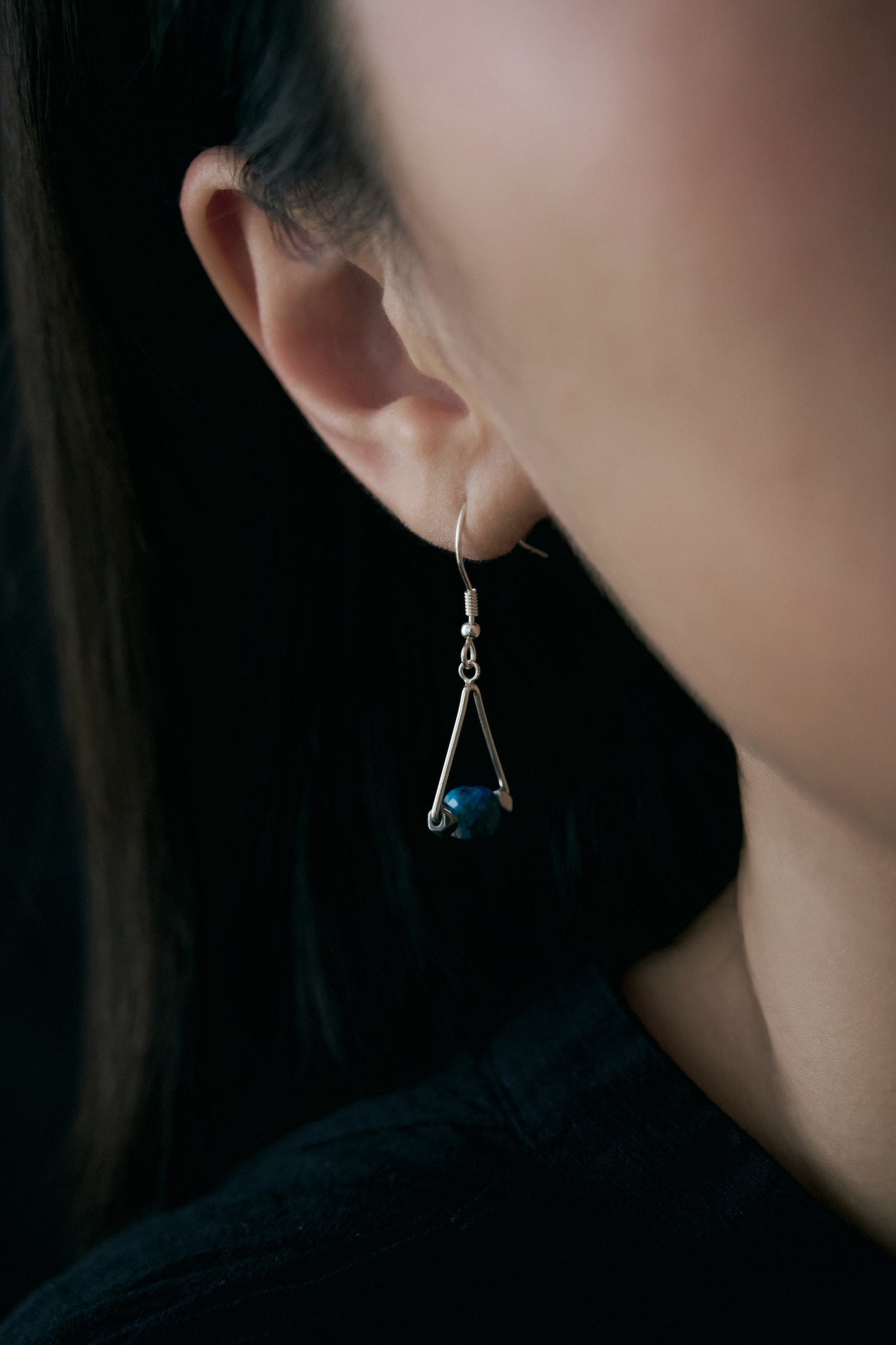 No.25 K2 BLUE|藍點石耳環