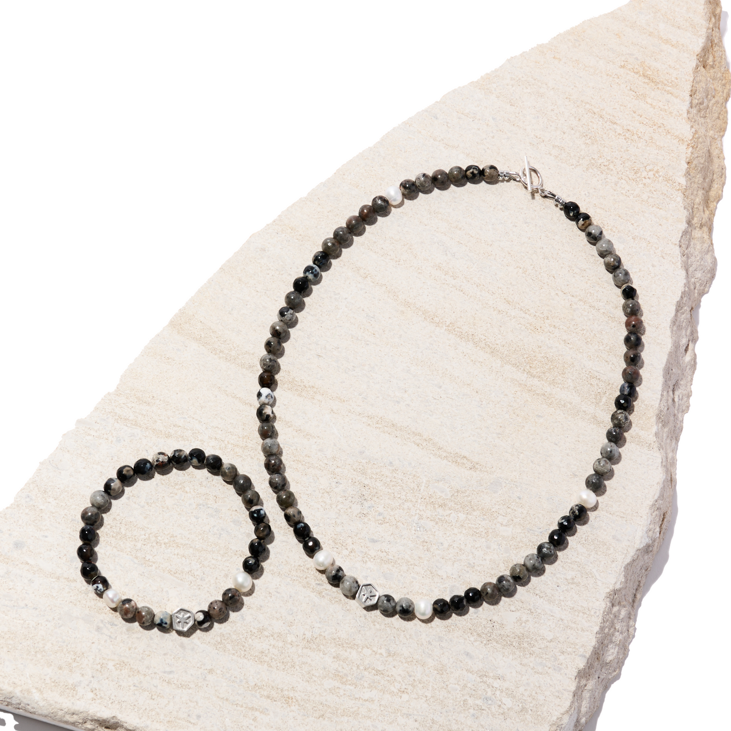 No.43 夜火爍爍|火焰石珍珠手環