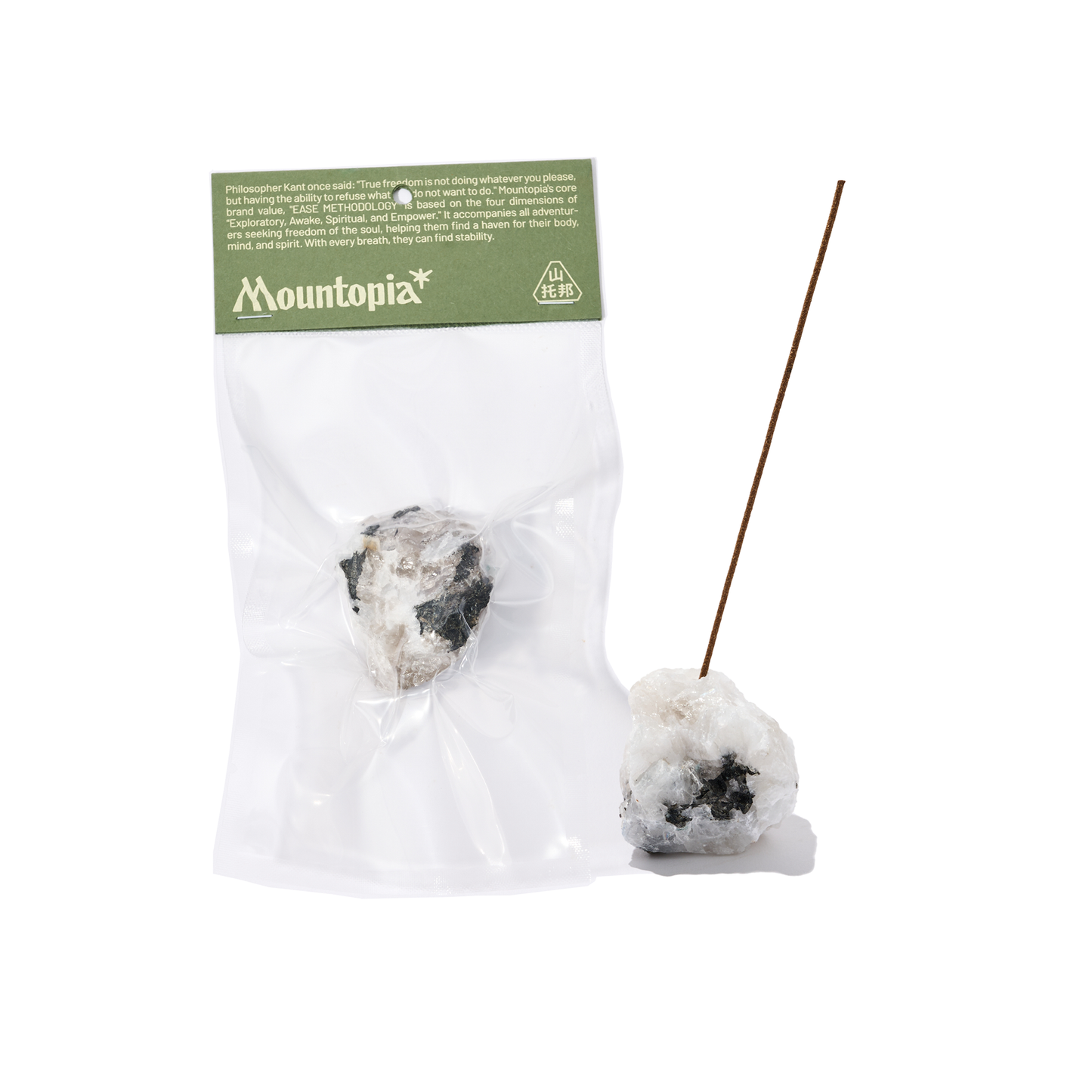 礦石吊卡禮包｜月光石 礦石線香座