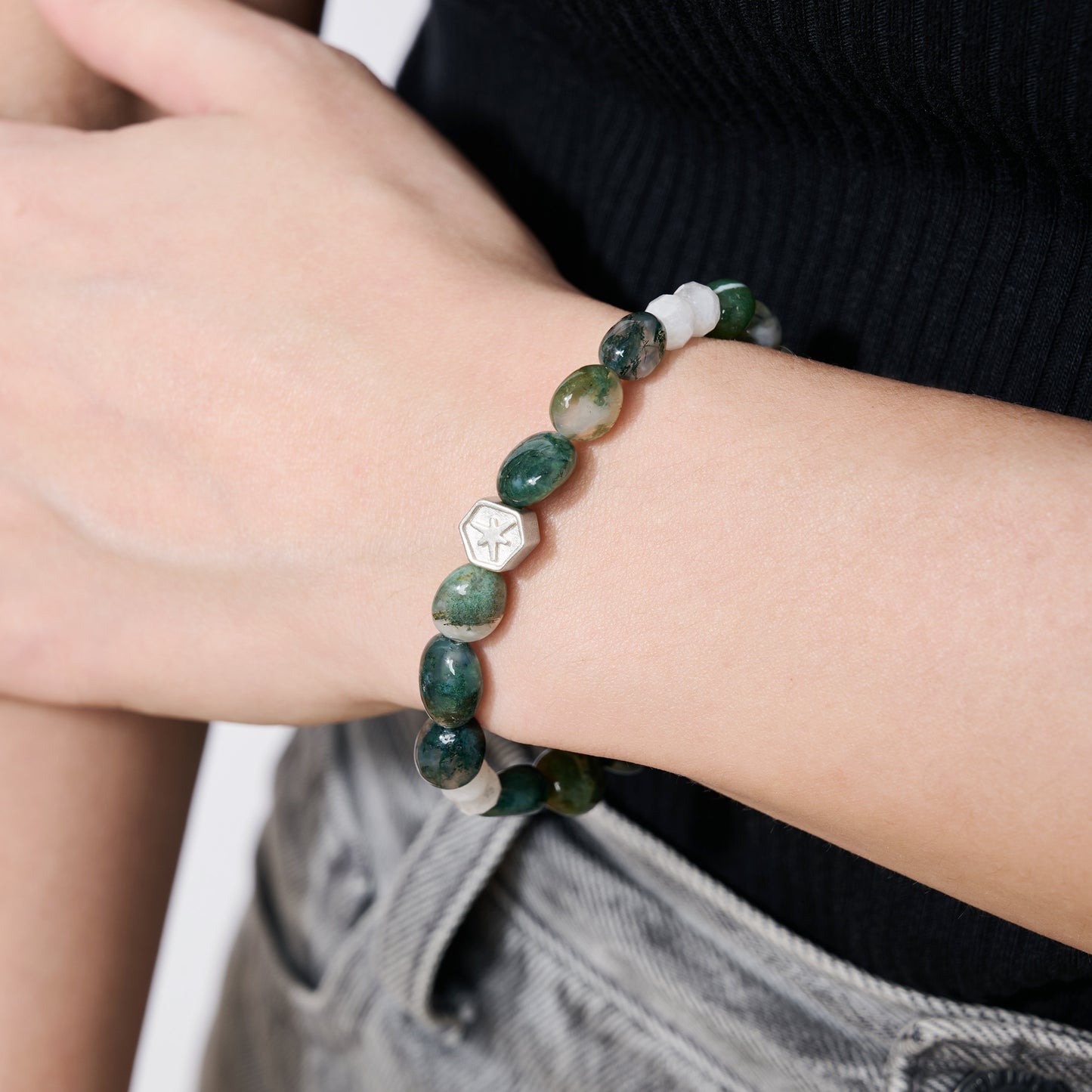 No.63 柔蘊｜水草瑪瑙月光石手鍊