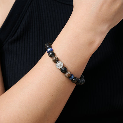 No.67 夜語｜金雲母青金石手環