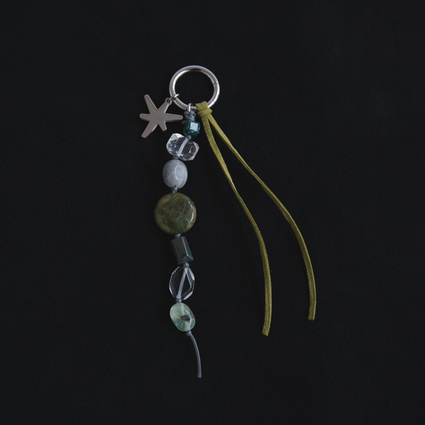 原礦吊飾｜苔原褐綠