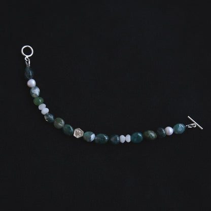 No.63 柔蘊｜水草瑪瑙月光石手鍊