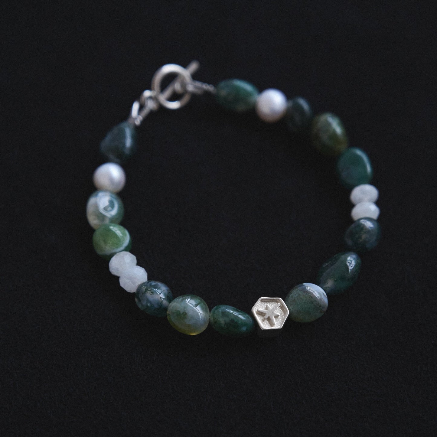 No.63 柔蘊｜水草瑪瑙月光石手鍊